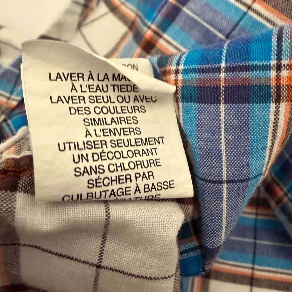 The Children's Place Boys Blue Plaid Button Down Shirt Size L 10/12 Cotton
